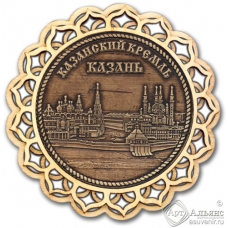 Магнит из бересты Казань-Казанский кремль купола дерево